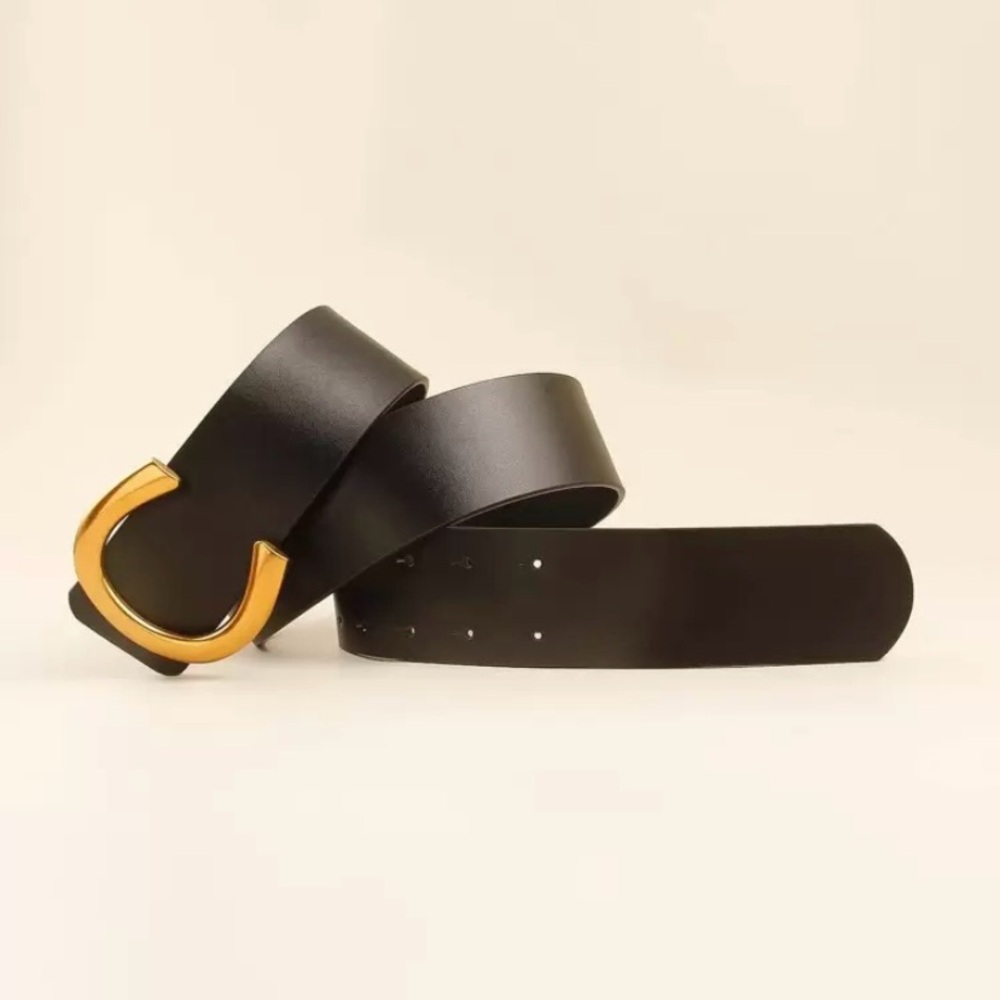 Black Belt with Gold Buckle